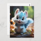 ニーブリー – 青いリス ポストカード (正面/裏面)