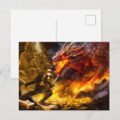 ニーベルングの財宝。ジークフリートはドラゴンと戦う ポストカード (正面/裏面)