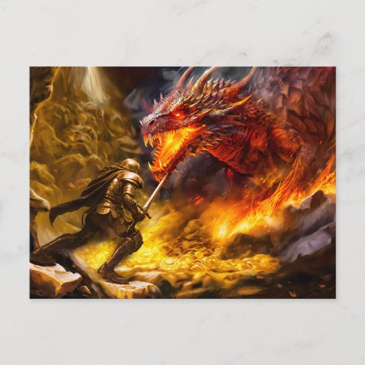 ニーベルングの財宝。ジークフリートはドラゴンと戦う ポストカード (正面)