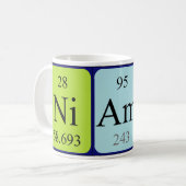 ニーヴの周期表の名前のマグ コーヒーマグカップ (正面左)
