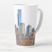 ニ威厳のあるューヨークシティスカイラインの芸術的眺め カフェラテマグ (右アングル)