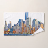 ニ威厳のあるューヨークシティスカイラインの芸術的眺め バスタオルセット (ハンドタオル)