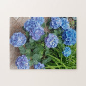 ニikkoブルーアジサイの花の写真 ジグソーパズル (横)