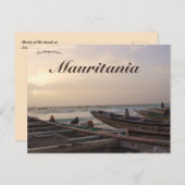 ヌアクショット・モーリタニアのビーチでボート ポストカード (正面/裏面)