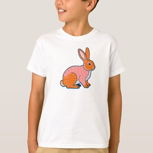 ヌイグルミのうさぎのイラスト Tシャツ (正面)