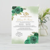 ヌエストラエレガントボダエメラルドグリーン 招待状 (スタンド正面)