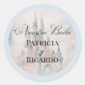 ヌエストラスペインのボダフェアリー結婚式用シール ラウンドシール (正面)