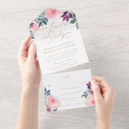 ヌエストラスペインのボダフローレスモラドイ結婚ローザ オールインワン招待状