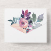 ヌエストラスペインのボダフローレスモラドイ結婚ローザ オールインワン招待状 (裏面)