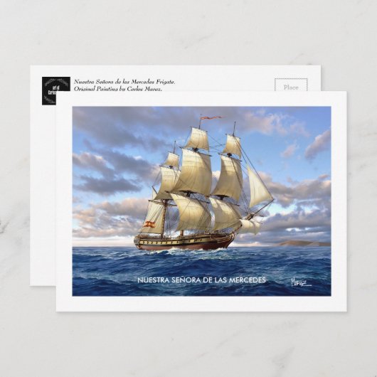 ヌエストラセニョラデラスメルセデスフリゲートポストカード ポストカード (正面/裏面)