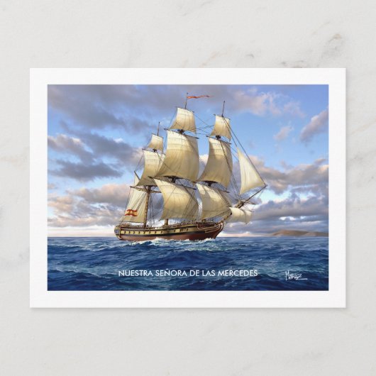 ヌエストラセニョラデラスメルセデスフリゲートポストカード ポストカード (正面)