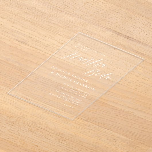 ヌエストラボダカリグラフィアモデナエレガンテ結婚ス アクリル招待状 (レイダウン)