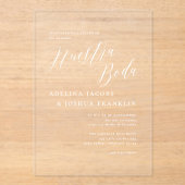 ヌエストラボダカリグラフィアモデナエレガンテ結婚ス アクリル招待状 (正面)