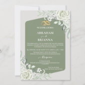 ヌエストラボダグリーンセージフローラ結婚式招待状 招待状 (正面)
