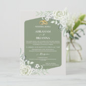 ヌエストラボダグリーンセージフローラ結婚式招待状 招待状 (スタンド正面)