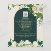 ヌエストラボダグリーン金ゴールドホワイトローズウィンター招待状 (裏面)