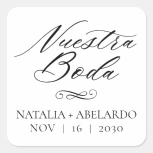 ヌエストラボダスクエア結婚式用シール スペインの スクエアシール