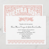 ヌエストラボダパペルピカドラブバードバラ金ゴールド 招待状 (正面/裏面)