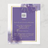ヌエストラボダパープル金ゴールド結婚ズラベンダー招待状 チラシ (裏面)