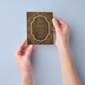 ヌエストラボダ金ゴールドフレームスペインのウェディング招待 チラシ (手)