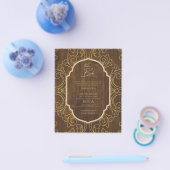 ヌエストラボダ金ゴールドフレームスペインのウェディング招待 チラシ (シングル)