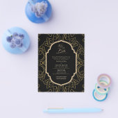 ヌエストラボダ金ゴールドフレームスペインのウェディング招待 チラシ (シングル)