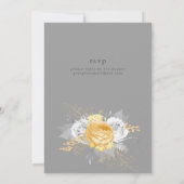 ヌエストラボダ金ゴールドホワイトローズシルバー葉モダンズ 招待状 (裏面)