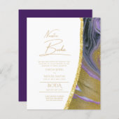 ヌエストラボダ金ゴールド文字AGATE結婚式の招待 (正面/裏面)