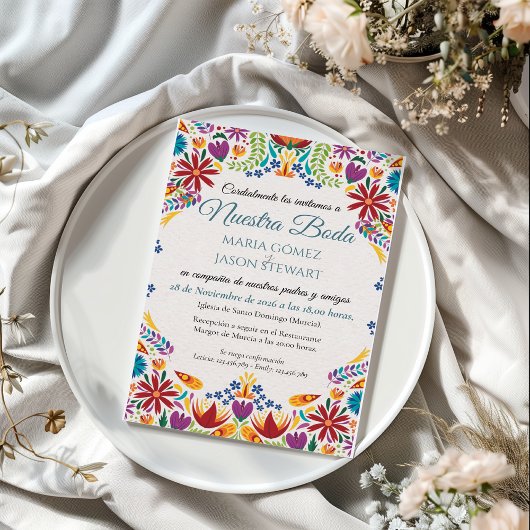 ヌエストラ・ボーダ フラワーズ ボタニカル スペイン 結婚式 招待状