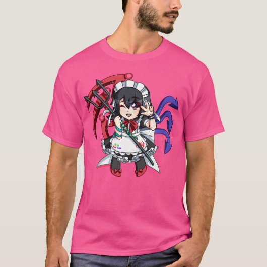 ヌエホジュメイドチビ(小さくかわいく書いた感じ) Tシャツ (正面)