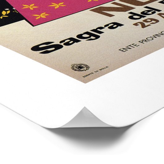 ヌオロサルデーニャイタリアンヴィンテージ旅行広告 ポスター (角)