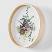 ヌサッチのバードアート 壁時計 (傾斜)