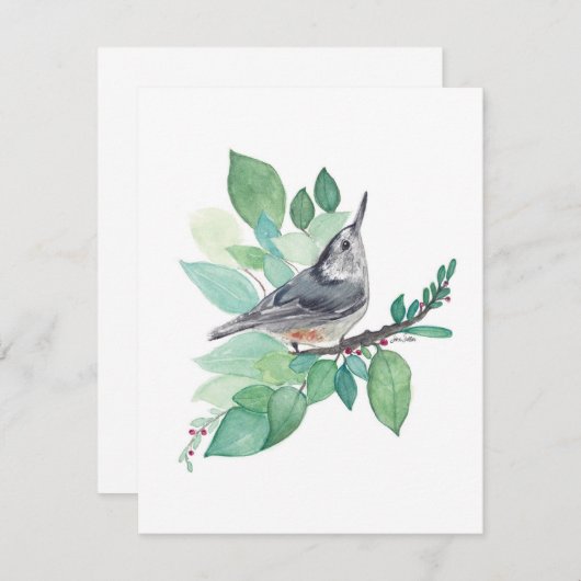 ヌサッチエレガントウォーターカラーノートカード (正面/裏面)