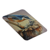 ヌサッチバードとヒマワリの種水彩画 マグネット (右側)