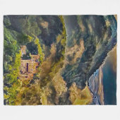 ヌシュヴァンシュタイン城，ドイツのアクリルアート フリースブランケット (正面(横))