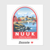 ヌックグリーンランドトラベルアートヴィンテージ シール (シート)