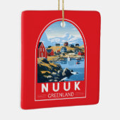 ヌックグリーンランドトラベルアートヴィンテージ セラミックオーナメント (右)