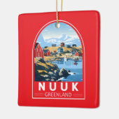 ヌックグリーンランドトラベルアートヴィンテージ セラミックオーナメント (左)