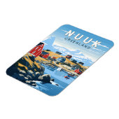 ヌックグリーンランドトラベルアートヴィンテージ マグネット (左側)