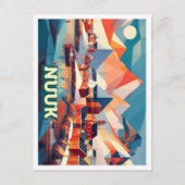 ヌックグリーンランド旅行芸術的カラフル ポストカード (正面)