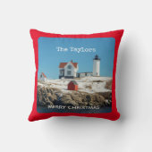 ヌッブルレッドネームアトランティック海メインライトハウス クッション (裏面)