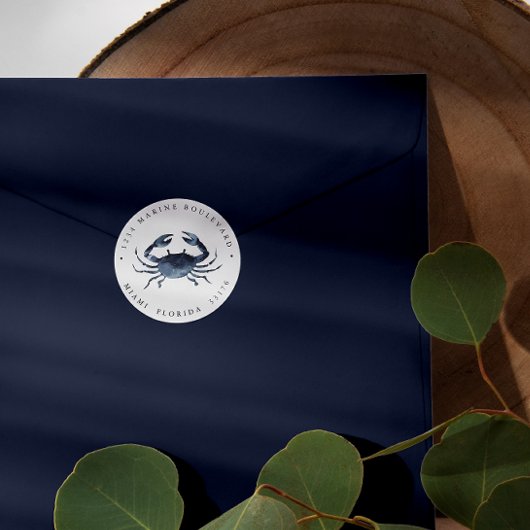 ヌティカルブルーカニ差出人住所 ラウンドシール