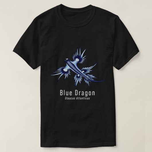 ヌディブランチブルードラゴンシースラグ海スキューバダイバー Tシャツ (デザイン正面)