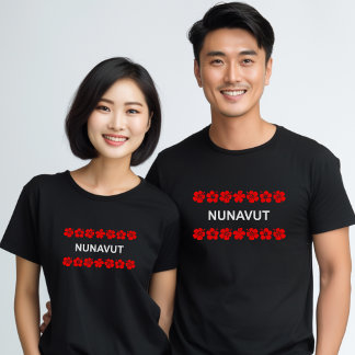 ヌナブト アロハ バンド レッド ダークカラー Tシャツ