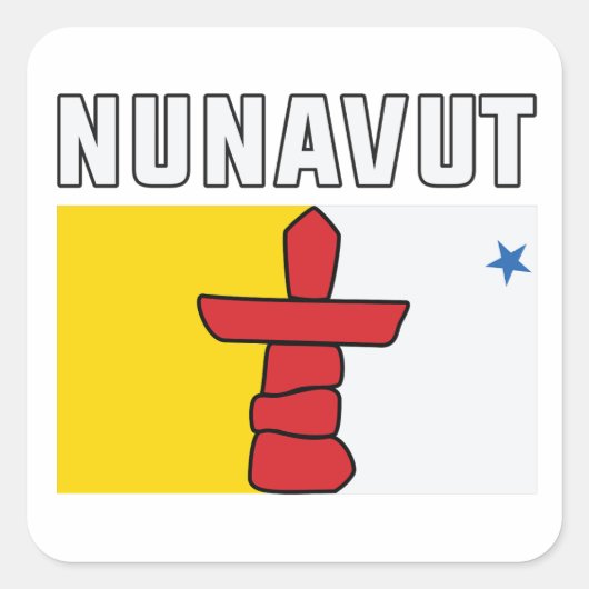 ヌナヴート国旗 – Nunavut canada スクエアシール (正面)