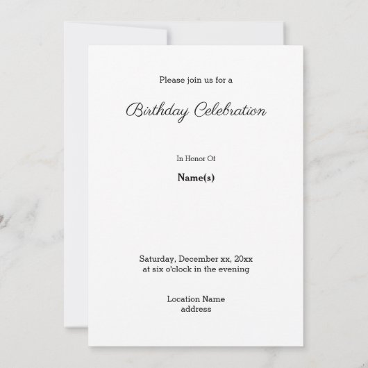 ヌビかわいらしアンヤギ写真誕生日 招待状 (裏面)