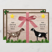 ヌビアの乳素朴山羊のクリスマス挨拶 シーズンカード (正面/裏面)