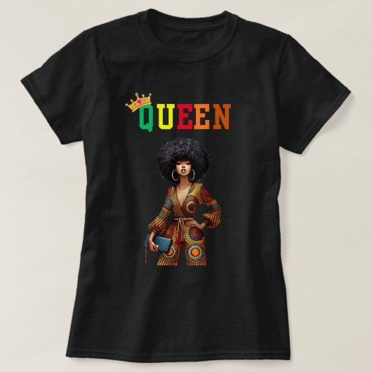 ヌビアの女王: エレガンス 女性Tシャツ Tシャツ (デザイン正面)