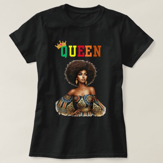 ヌビアの女王: クラシックな女性用Tシャツ Tシャツ (デザイン正面)