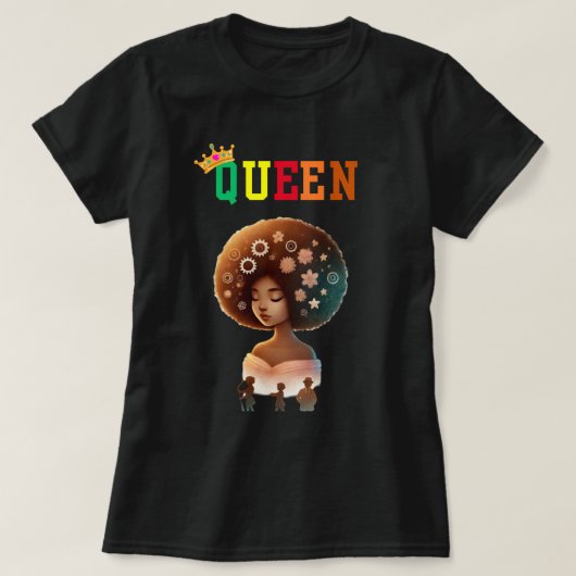 ヌビアの女王: フロ・ショ・ウィメンズTシャツ Tシャツ (デザイン正面)